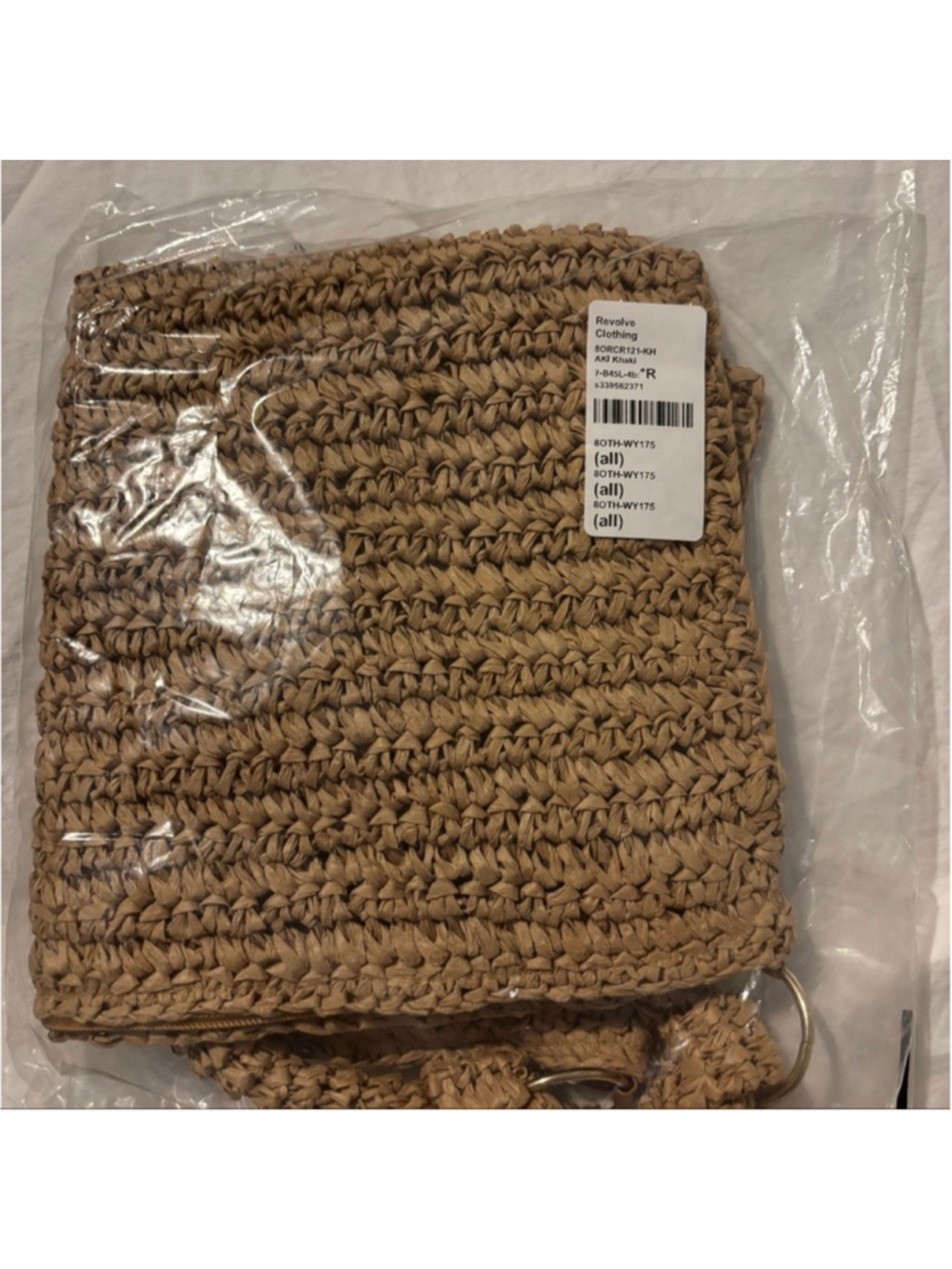Revolve 8 Other Reasons Shelly Crochet Bag Khaki Straw Shoulder Hobo - Picture 4 of 12